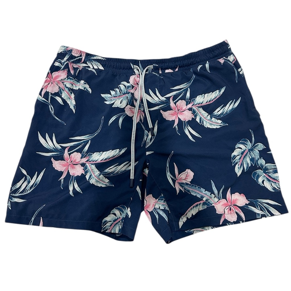 Faherty Shorelite Swim Trunk River Hawaiian Floral Print Men's XXL Shorts